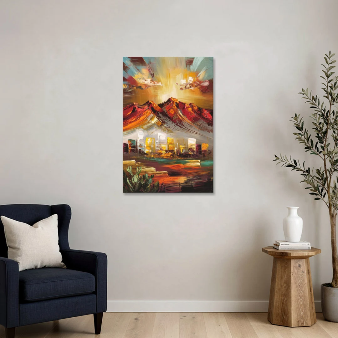 El Paso Mountain Horizon - Canvas Wall Art - Sofa - 24x36