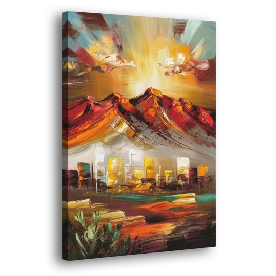 El Paso Mountain Horizon - Canvas Wall Art - Side