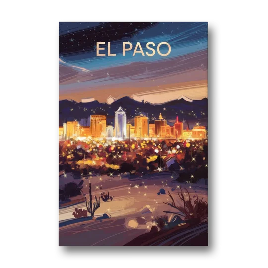 El Paso Night Lights - Canvas Wall Art - Front