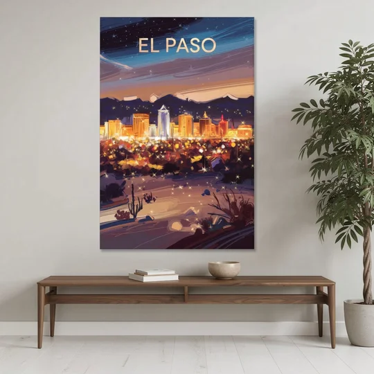 El Paso Night Lights - Canvas Wall Art - Coffee Table - 40x60