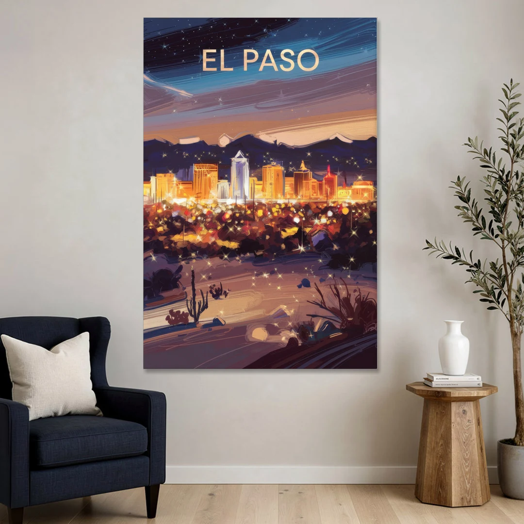 El Paso Night Lights - Canvas Wall Art - Sofa - 40x60