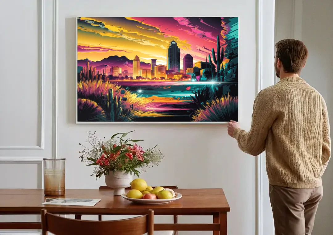 El Paso Scenic Landscape canvas wall art above a dining table