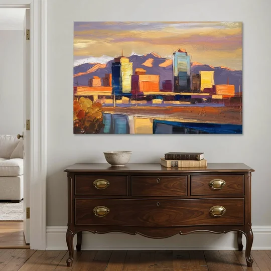 El Paso Skyline View - Canvas Wall Art - Coffee Table - 60x40