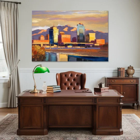 El Paso Skyline View - Canvas Wall Art - Office - 60x40