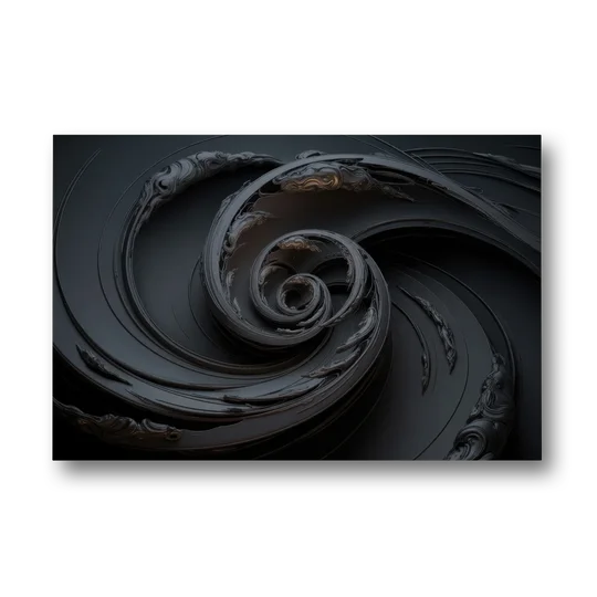 Elegance in Motion Black Abstract - Canvas Wall Art - Front