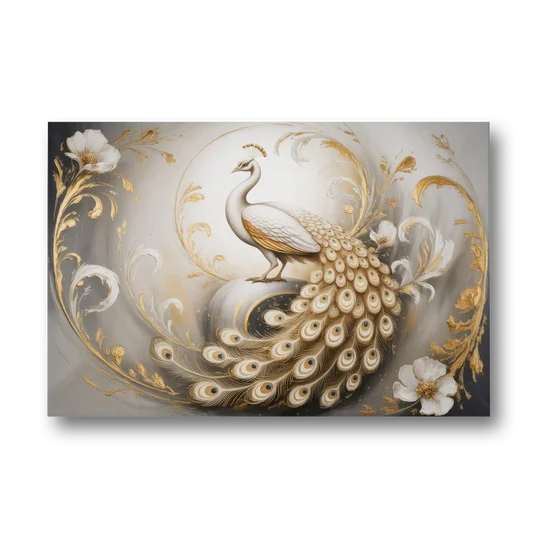 Elegance in White and Gold - Canvas Wall Art - Front