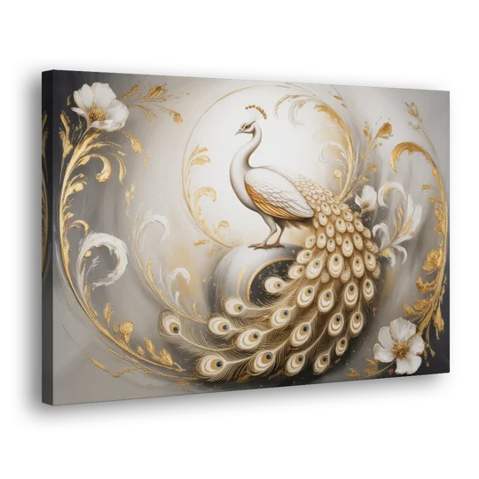Elegance in White and Gold - Canvas Wall Art - Side
