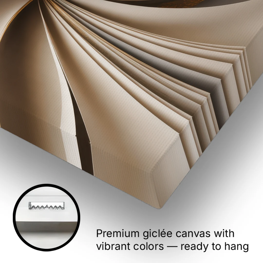 Elegant Flow Beige Abstract - Canvas Wall Art - Gallery Wrap Corner