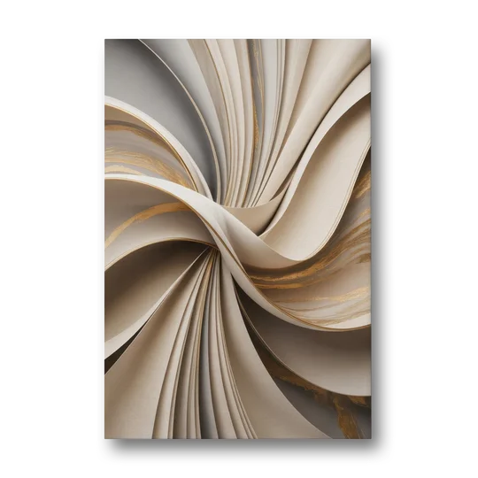 Elegant Flow Beige Abstract - Canvas Wall Art - Front