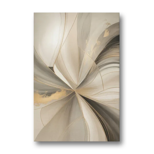 Elegant Interplay Beige Abstract - Canvas Wall Art - Front