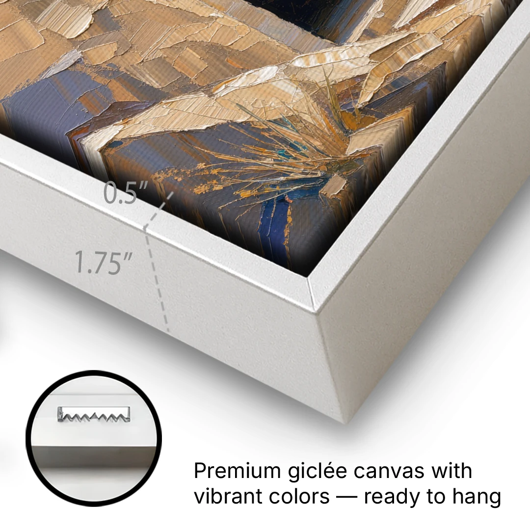 Empty Tomb Painting with Stone Rolled Away - White Framed Canvas Wall Art - Gallery Wrap Corner
