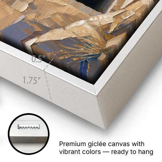 Empty Tomb Painting with Stone Rolled Away - White Framed Canvas Wall Art - Gallery Wrap Corner