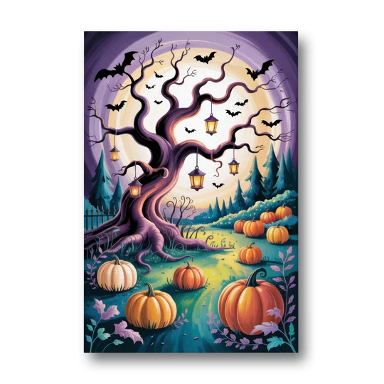 Enchanted Night Mystical Halloween - Canvas Wall Art - Front