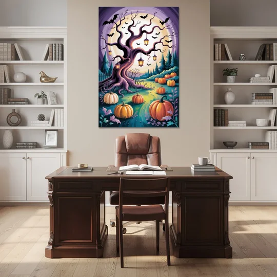 Enchanted Night Mystical Halloween - Canvas Wall Art - Office - 40x60
