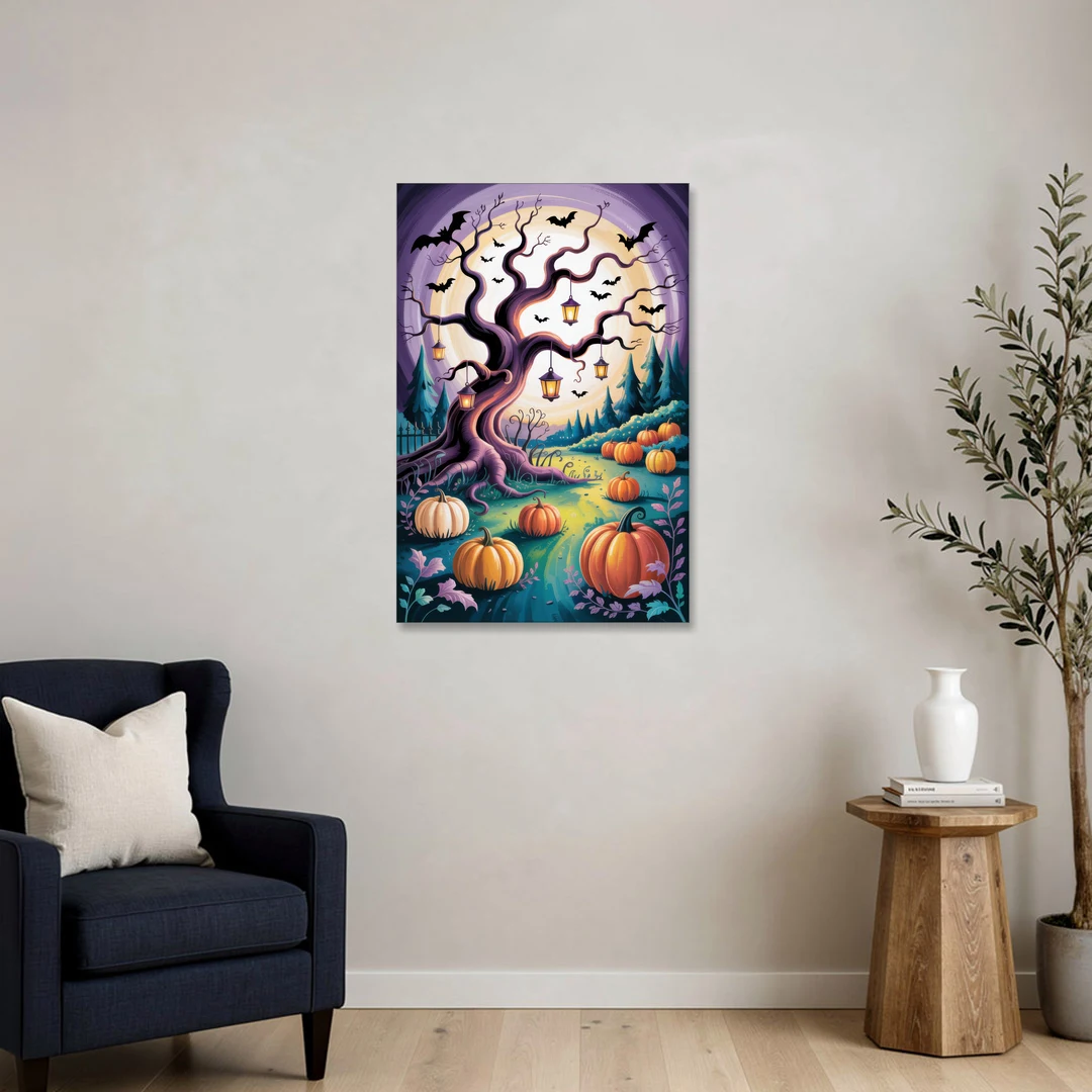 Enchanted Night Mystical Halloween - Canvas Wall Art - Sofa - 24x36