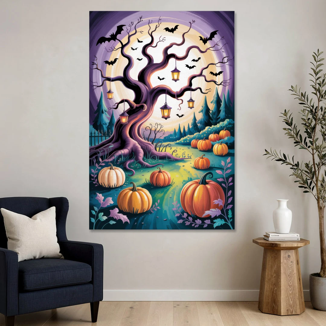 Enchanted Night Mystical Halloween - Canvas Wall Art - Sofa - 40x60