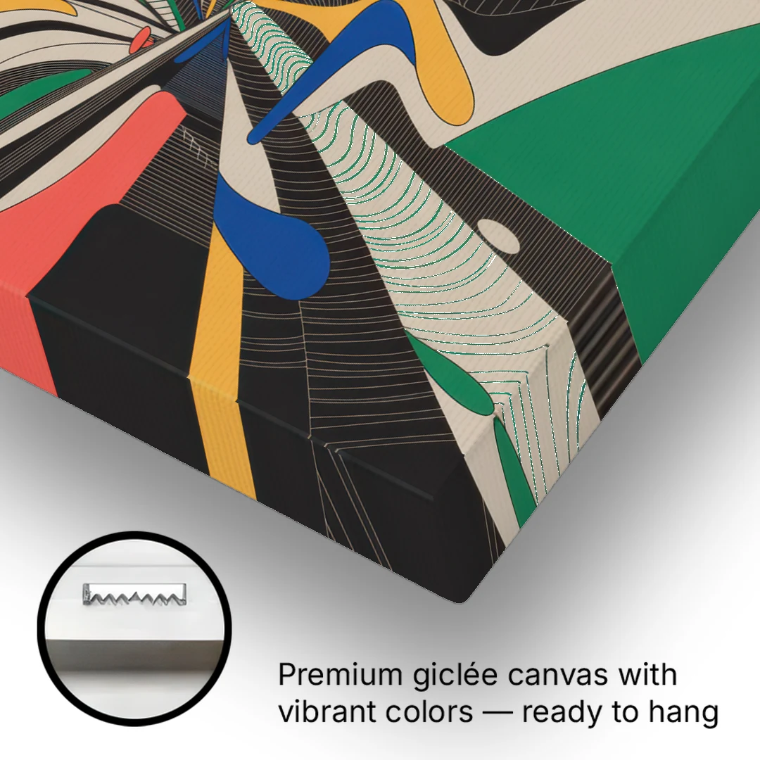 Energetic Layers of Colorful Abstract - Canvas Wall Art - Gallery Wrap Corner