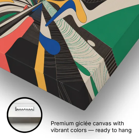 Energetic Layers of Colorful Abstract - Canvas Wall Art - Gallery Wrap Corner