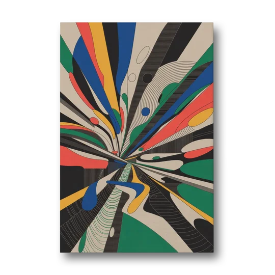 Energetic Layers of Colorful Abstract - Canvas Wall Art - Front