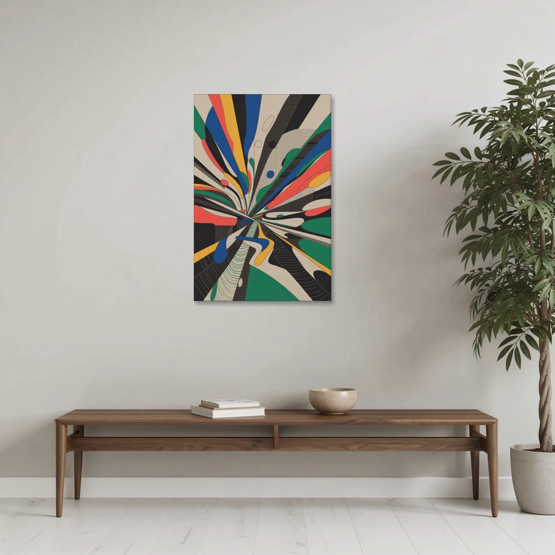 Energetic Layers of Colorful Abstract - Canvas Wall Art - Coffee Table - 24x36