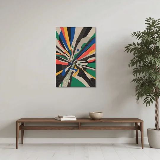 Energetic Layers of Colorful Abstract - Canvas Wall Art - Coffee Table - 24x36