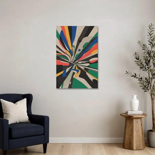 Energetic Layers of Colorful Abstract - Canvas Wall Art - Sofa - 24x36