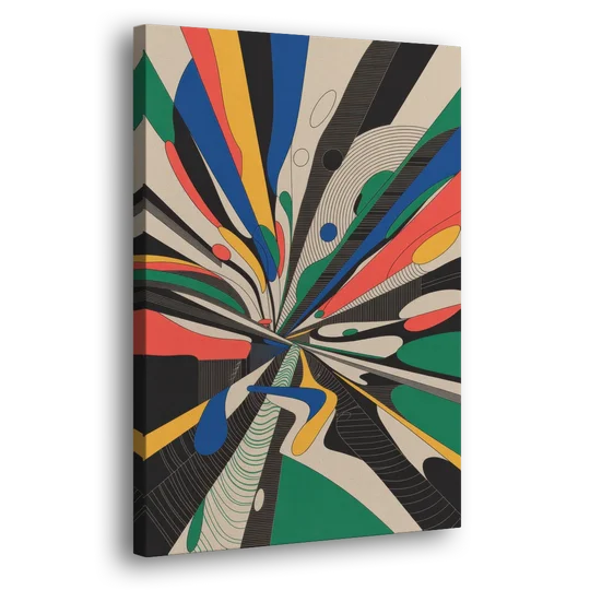 Energetic Layers of Colorful Abstract - Canvas Wall Art - Side