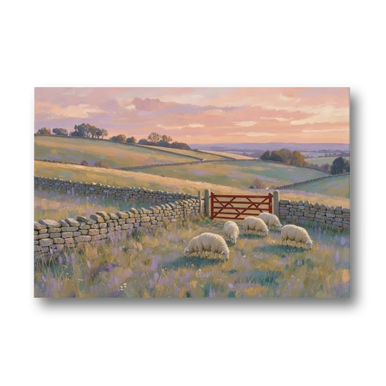 English Countryside Wall Art of a Red Field Gate - Canvas Wall Art - Front