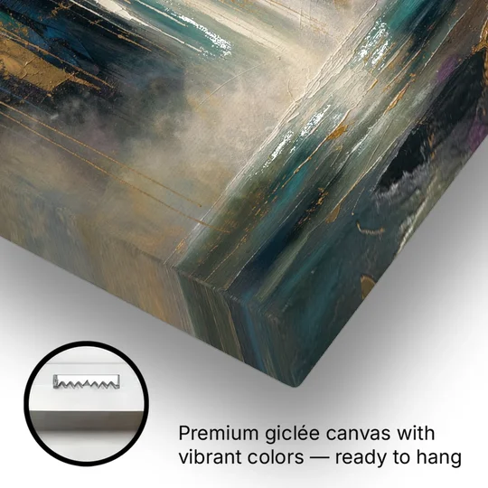 Entryway Wall Art with a Teal Waterfall - Canvas Wall Art - Gallery Wrap Corner