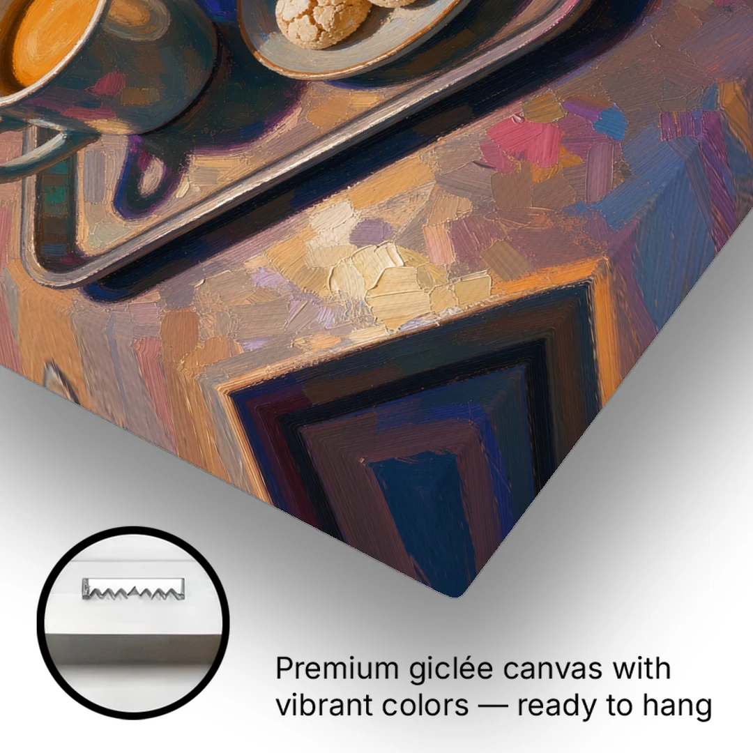 Espresso and Amaretti Coffee Tray - Canvas Wall Art - Gallery Wrap Corner