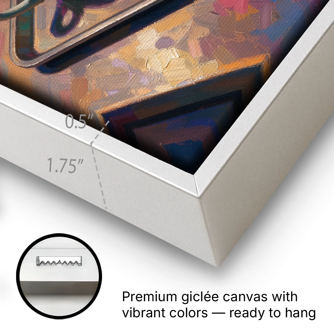 Espresso and Amaretti Coffee Tray - White Framed Canvas Wall Art - Gallery Wrap Corner