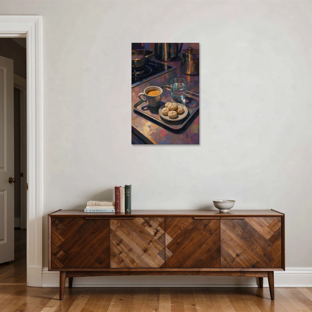 Espresso and Amaretti Coffee Tray - Canvas Wall Art - Coffee Table - 24x36