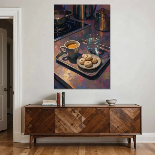 Espresso and Amaretti Coffee Tray - Canvas Wall Art - Coffee Table - 40x60