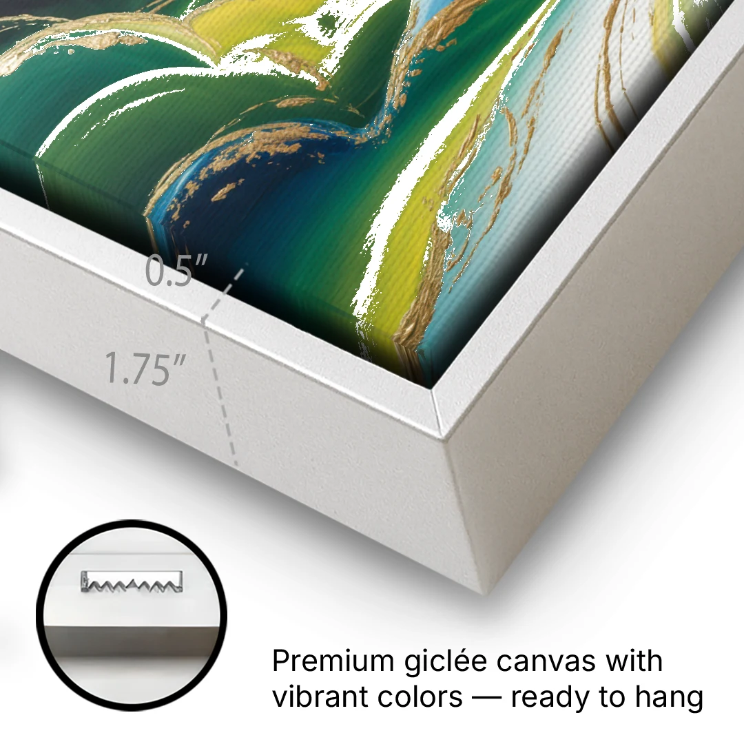 Ethereal Dreamscape Colorful Abstract - White Framed Canvas Wall Art - Gallery Wrap Corner