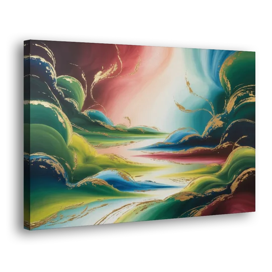 Ethereal Dreamscape Colorful Abstract - Canvas Wall Art - Side