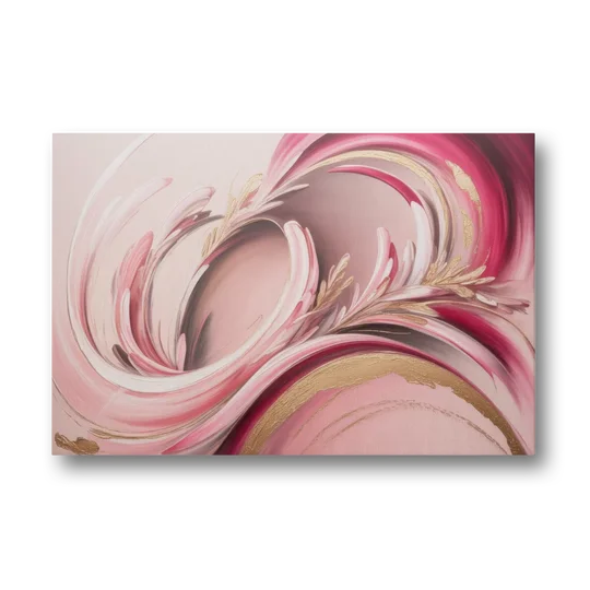 Ethereal Elegance Pink Abstract - Canvas Wall Art - Front