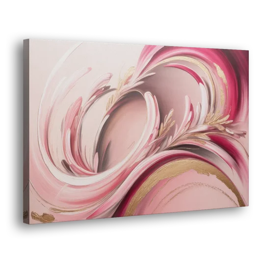 Ethereal Elegance Pink Abstract - Canvas Wall Art - Side