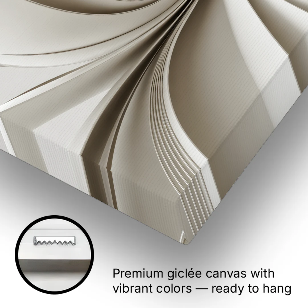Ethereal Elegance White Abstract - Canvas Wall Art - Gallery Wrap Corner