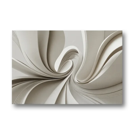 Ethereal Elegance White Abstract - Canvas Wall Art - Front