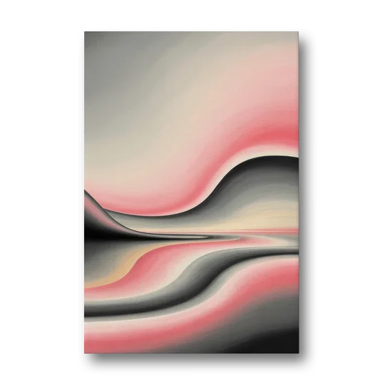 Ethereal Horizon Pink and Grey Abstract - Canvas Wall Art - Front
