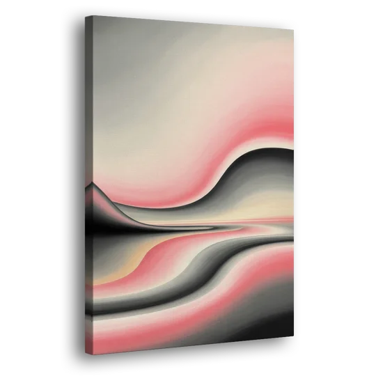 Ethereal Horizon Pink and Grey Abstract - Canvas Wall Art - Side