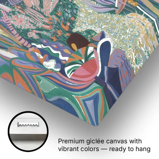 Ethereal Jewel Garden Colorful Abstract - Canvas Wall Art - Gallery Wrap Corner