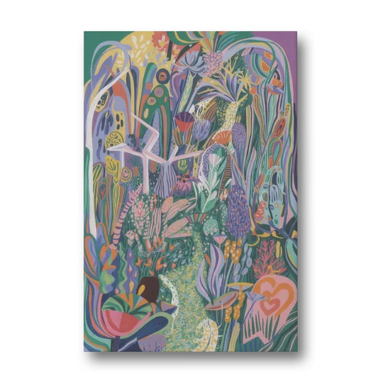 Ethereal Jewel Garden Colorful Abstract - Canvas Wall Art - Front