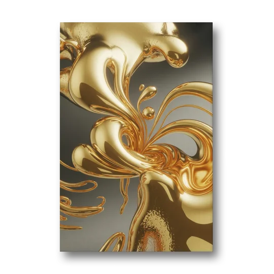 Ethereal Liquid Gold Abstract - Canvas Wall Art - Front