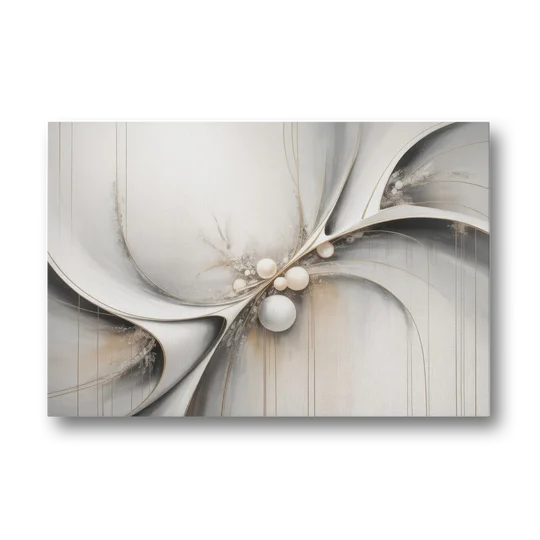Ethereal Serenity White Abstract - Canvas Wall Art - Front