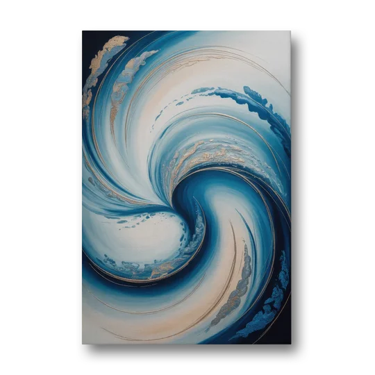 Ethereal Swirls in Blue Abstract - Canvas Wall Art - Front