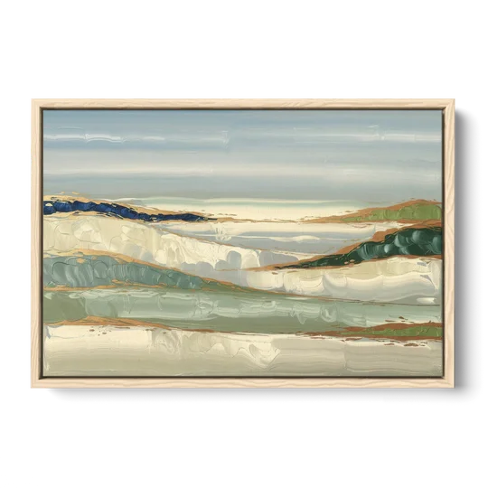 Eugene Abstract Landscape - Oak Framed Canvas Wall Art - Front