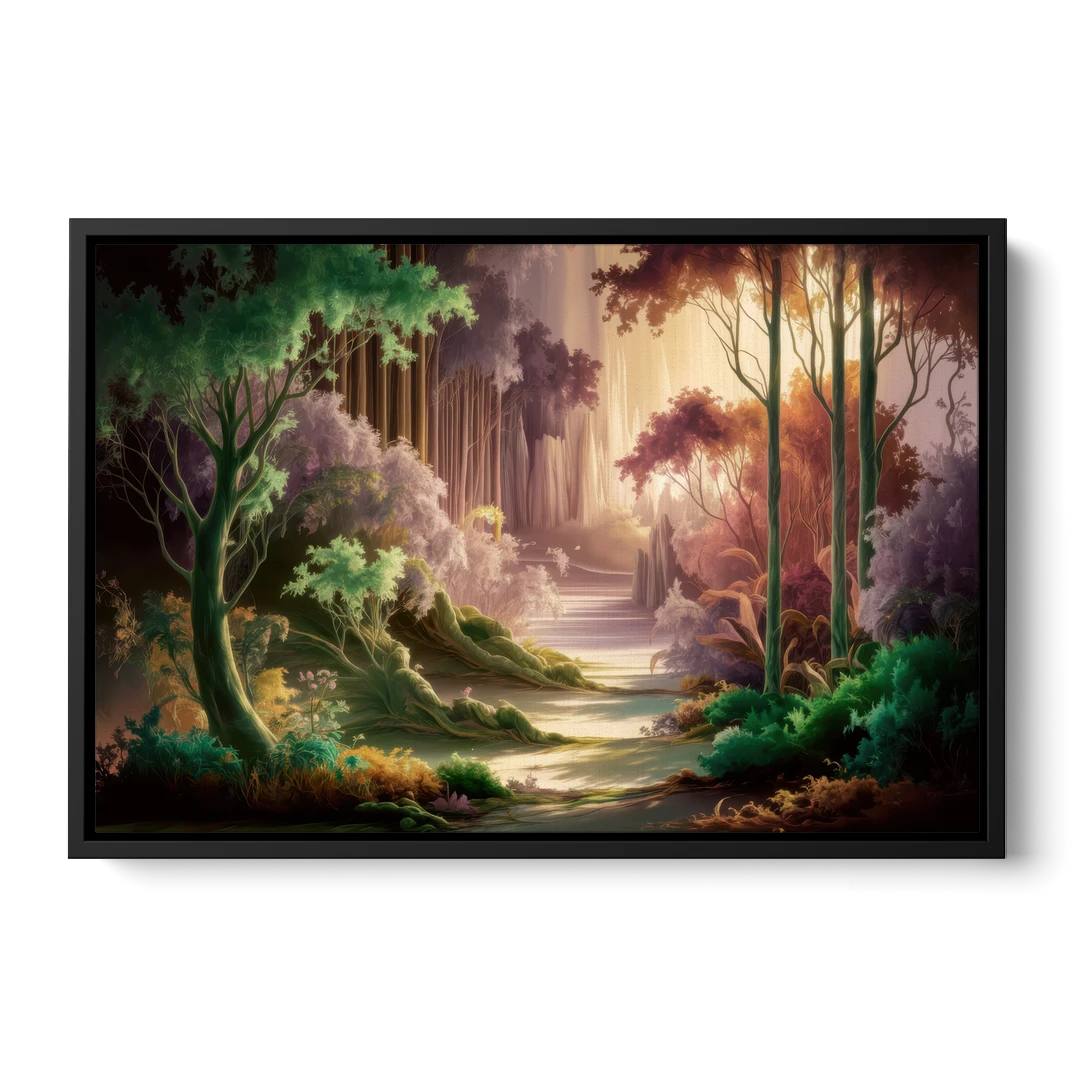 Eugene Forest Serenity - Black Framed Canvas Wall Art - Front