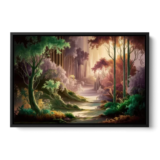Eugene Forest Serenity - Black Framed Canvas Wall Art - Front