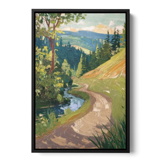 Eugene Nature Trails - Black Framed Canvas Wall Art - Front